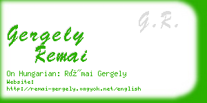 gergely remai business card